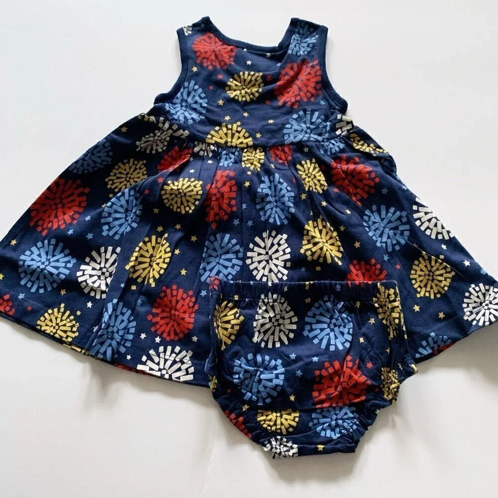 NEW Hanna Andersson Girl Baby Dress & Bloomer Set size 18-24 months